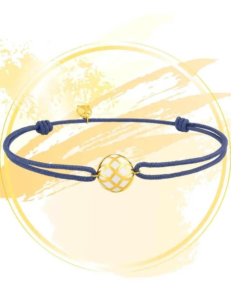 Bracelet cordon Mélodie Or jaune 375‰ et laque ivoire SO OR