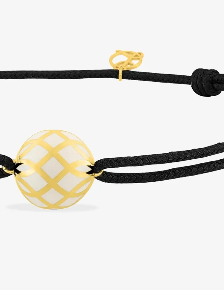 Bracelet cordon Mélodie Or jaune 375‰ et laque ivoire SO OR