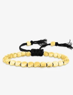 Bracelet cordon noir avec des détails en cuivre doré SO OR