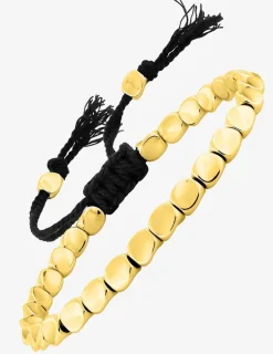 Bracelet cordon noir avec des détails en cuivre doré SO OR