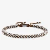 Bracelet cordon nylon marron et acier gris SO OR