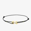 Bracelet cordon or jaune 375‰, rhodium et oxydes de zirconium SO OR