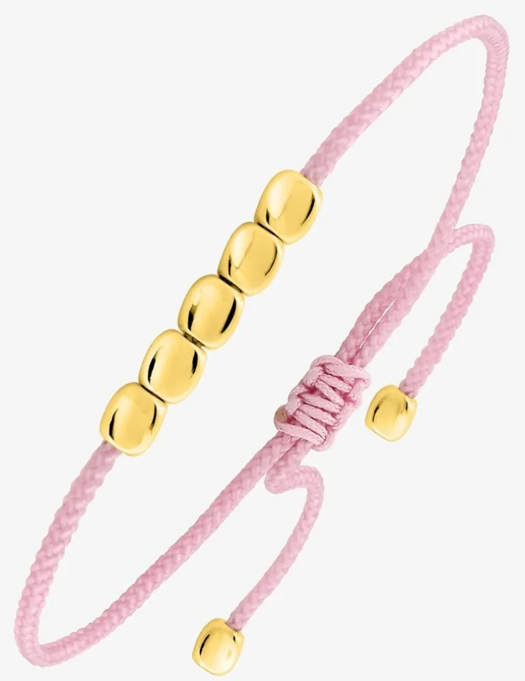 Bracelet cordon rose et cuivre doré SO OR