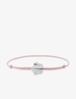 Bracelet cordon rose fleur argent 925‰ rhodié et oxyde de zirconium SO OR