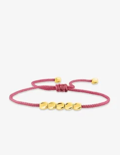 Bracelet cordon rose foncé et cuivre doré SO OR