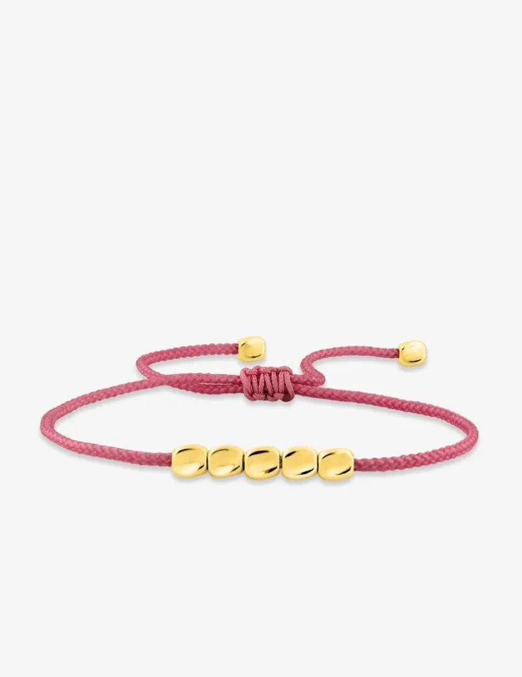 Bracelet cordon rose foncé et cuivre doré SO OR