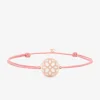 Bracelet cordon rose Harmonie jeton Or rose 375‰ et laque ivoire SO OR