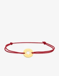 Bracelet cordon rouge motif étoile en or jaune 375 ‰ SO OR