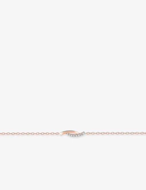 Bracelet courbes bicolores plaqué or rose, rhodium et oxydes de zirconium SO OR