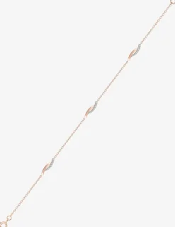 Bracelet courbes bicolores plaqué or rose, rhodium et oxydes de zirconium SO OR