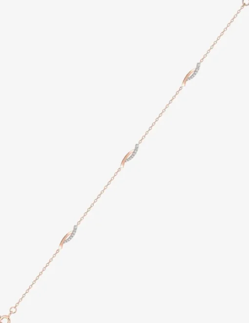 Bracelet courbes bicolores plaqué or rose, rhodium et oxydes de zirconium SO OR