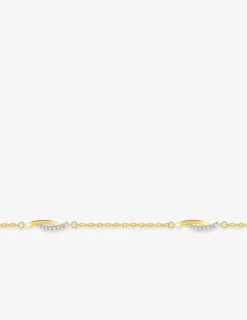 Bracelet courbes plaqué or, rhodium et oxydes de zirconium SO OR