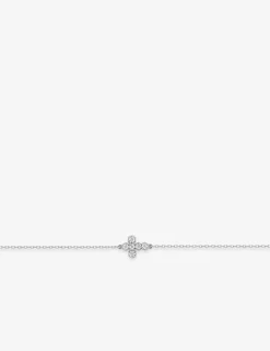 Bracelet croix or blanc 375‰ et oxydes de zirconium SO OR