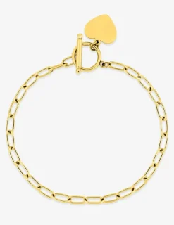 Bracelet cœur acier doré fermoir en T SO OR