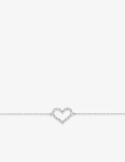 Bracelet cœur en or blanc 375‰ et oxyde de zirconium SO OR