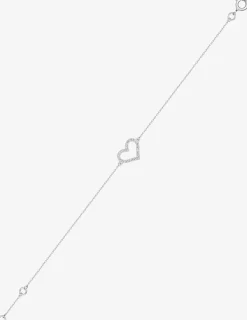 Bracelet cœur en or blanc 375‰ et oxyde de zirconium SO OR