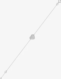 Bracelet cœur en or blanc 375‰ et oxyde de zirconium SO OR