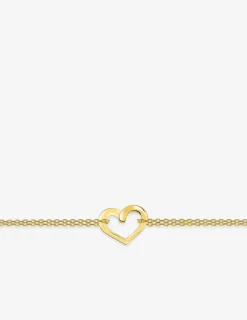 Bracelet cœur plaqué or double chaîne SO OR