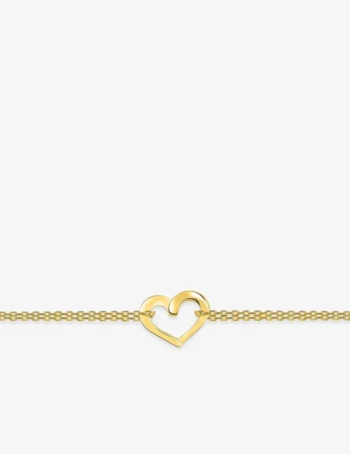 Bracelet cœur plaqué or double chaîne SO OR