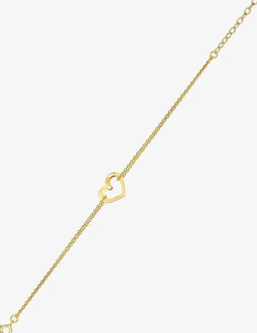 Bracelet cœur plaqué or double chaîne SO OR