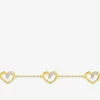 Bracelet cœurs bicolores plaqué or, rhodium et oxydes de zirconium SO OR
