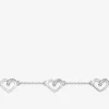 Bracelet cœurs oxydes de zirconium blancs en argent 925 ‰ rhodié 18 cm SO OR