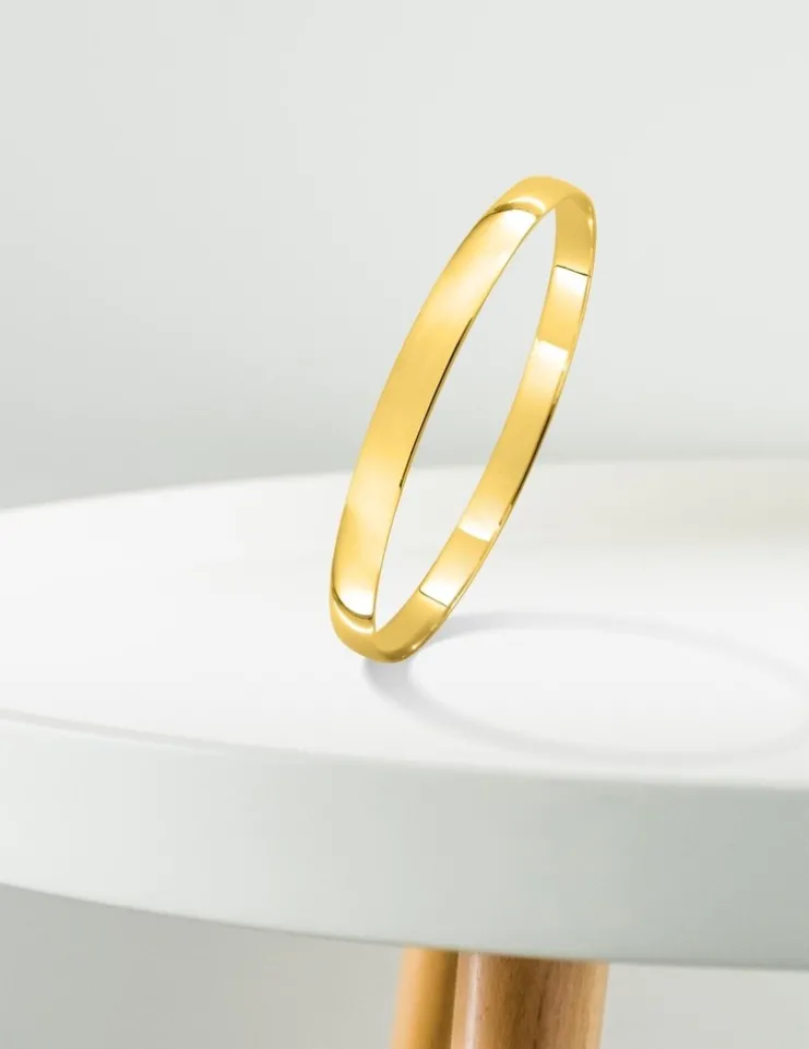 Bracelet demi-jonc plat 6 mm en or jaune 375 ‰ SO OR