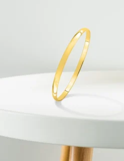 Bracelet demi-jonc plat 4 mm en or jaune 375 ‰ SO OR
