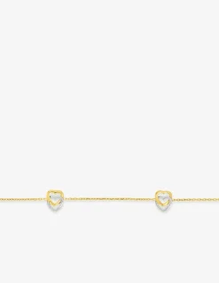 Bracelet double cœurs bicolore 375 ‰ SO OR