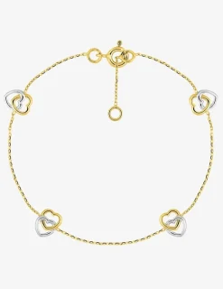 Bracelet double cœurs bicolore 375 ‰ SO OR