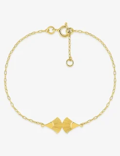 Bracelet double feuille or jaune 750‰ SO OR