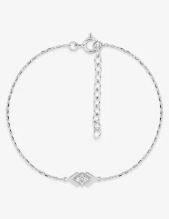Bracelet double losange argent 925‰ rhodié et oxydes de zirconium SO OR