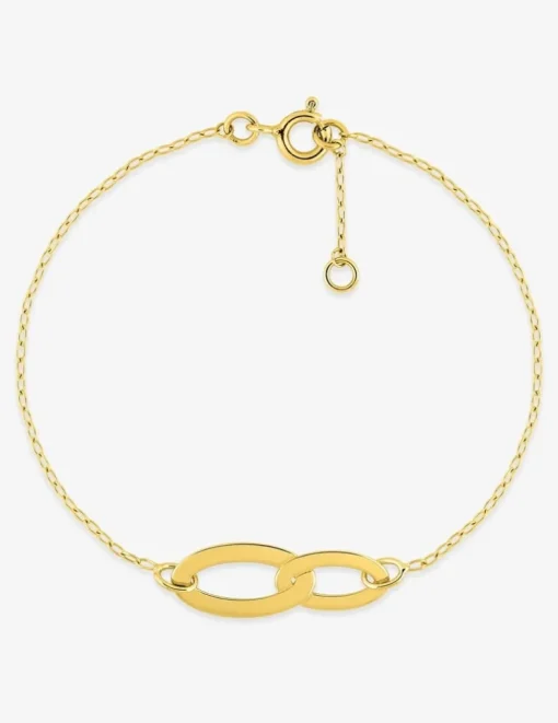 Bracelet double ovale or jaune 375‰ SO OR