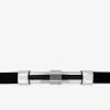 Bracelet en acier cable et caoutchouc, noir et gris SO OR