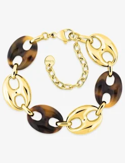 Bracelet en acier doré, acétate synthétique SO OR