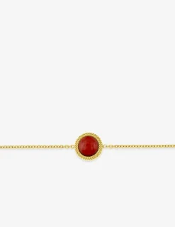 Bracelet en acier doré avec rubis synthétique 19 cm SO OR