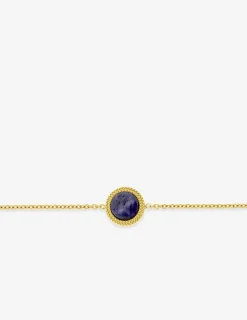 Bracelet en acier doré avec lapis-lazuli bleu 19 cm SO OR