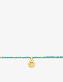 Bracelet en acier doré, cristal turquoise synthétique SO OR