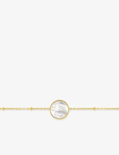 Bracelet en acier doré et nacré blanc SO OR
