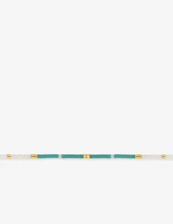 Bracelet en acier doré, turquoise et crital SO OR
