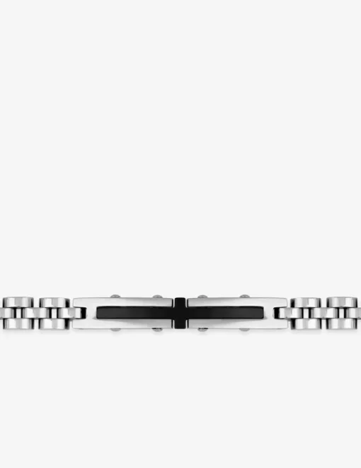 Bracelet en acier gris et noir SO OR