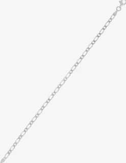 Bracelet en argent 925 ‰ rhodié avec maille alternée 1+1 ultra légère 6 faces SO OR