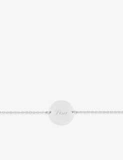 Bracelet en argent 925 ‰ rhodié avec jeton à graver 15 mm SO OR