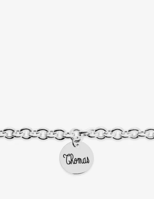 Bracelet en argent 925 ‰ rhodié avec jeton à graver SO OR