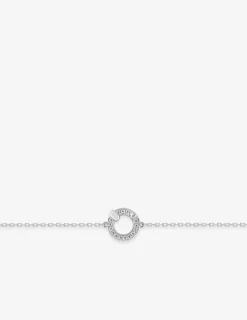 Bracelet en argent 925 ‰ rhodié, motif cercle et oxyde de zirconium SO OR