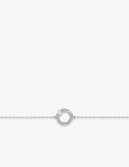 Bracelet en argent 925 ‰ rhodié, motif cercle et oxyde de zirconium SO OR