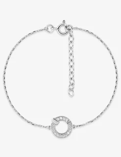 Bracelet en argent 925 ‰ rhodié, motif cercle et oxyde de zirconium SO OR