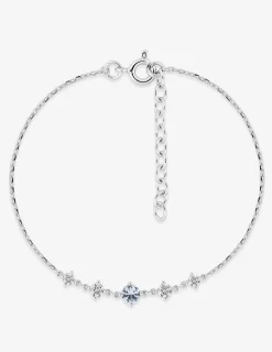 Bracelet en argent 925 ‰ rhodié, quatre oxydes bicolores SO OR