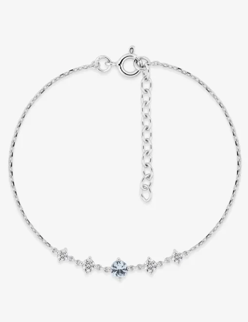 Bracelet en argent 925 ‰ rhodié, quatre oxydes bicolores SO OR