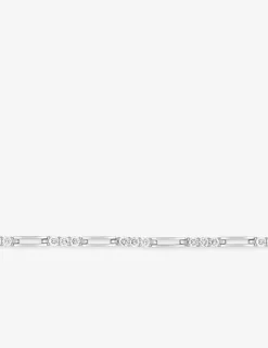 Bracelet en argent 925 ‰ rhodié alterné avec oxydes de zirconium SO OR